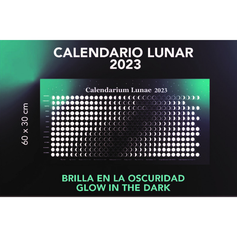 Póster Calendario Lunar 2023 Luminiscente